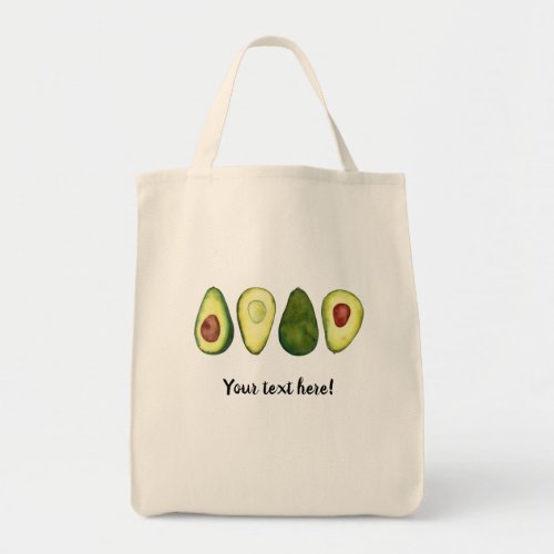 Elegant Watercolor Avocado  Tote Bag
