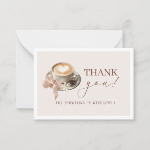 Elegant Watercolor Baby brewing coffFlat Note Card