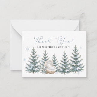 Elegant Watercolor baby it is cold outside Baby sh Note Card