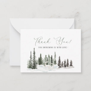 Elegant Watercolor baby it is cold outside Baby sh Note Card