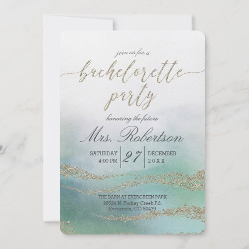 Elegant Watercolor Bachelorette Party Invitation