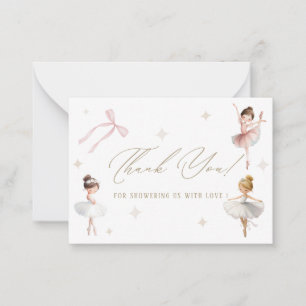 Elegant Watercolor  Ballerina birthday Party tutu  Note Card