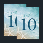 Elegant Watercolor Beach Table Number Cards<br><div class="desc">Create your own elegant beach table number cards using a beautiful, rustic watercolor DIY template that's easy to use. The modern design illustrated by Raphaela Wilson features beautiful ocean water waves upon a shore and sparkling golden sand. These template table cards are able to be personalized by adding in your...</div>