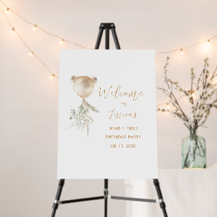 Elegant  Watercolor  Bear Birthday baby shower Wel Foam Board