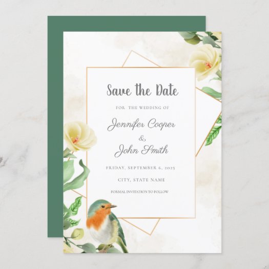 Elegant Watercolor Bird Floral Wedding  