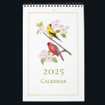 Elegant Watercolor Birds 2025 Calendar<br><div class="desc">Elegant Birds 2025 Calander featuring a hand painted watercolor Bird painting for each month. Makes a perfect gift for nature lover,  birder,  bird photographer,  or any Bird lover.</div>