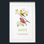 Elegant Watercolor Birds 2025 Calendar<br><div class="desc">Elegant Birds 2025 Calander featuring a hand painted watercolor Bird painting for each month. Makes a perfect gift for nature lover,  birder,  bird photographer,  or any Bird lover.</div>
