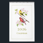 Elegant Watercolor Birds 2026 Calendar<br><div class="desc">Elegant Birds 2026 Calander featuring a hand painted watercolor Bird painting for each month. Makes a perfect gift for nature lover,  birder,  bird photographer,  or any Bird lover.</div>