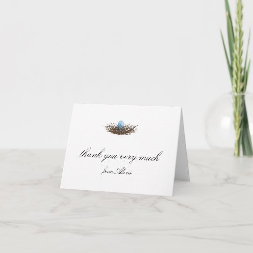 Elegant Watercolor Birds Nest Thank You