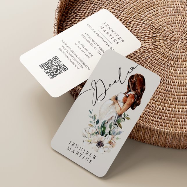Elegant Watercolor  Birth & Postpartum Doula Business Card (Creator Uploaded)