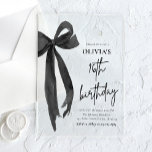 Elegant Watercolor Black Bow 16th Birthday Party Acrylic Invitations<br><div class="desc">Celebrate your fabulous 16th with our Elegant Watercolor Black Bow Birthday Party Invitation! This stylish design showcases a delicate black bow paired with soft watercolor details, creating a perfect mix of elegance and charm. Ideal for marking this special milestone, this invitation is fully customizable, ensuring your 16th birthday celebration is...</div>