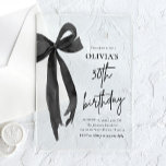 Elegant Watercolor Black Bow 30th Birthday Party Acrylic Invitations<br><div class="desc">Get ready to celebrate in style with our Elegant Watercolor Black Bow Birthday Party Invitation! This charming design features a sweet black bow and delicate watercolor touches, making it perfect for a classy yet fun birthday bash. It’s easy to customize and adds just the right amount of cute elegance to...</div>