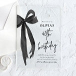 Elegant Watercolor Black Bow 40th Birthday Party Acrylic Invitations<br><div class="desc">Celebrate your fabulous 40th with our Elegant Watercolor Black Bow Birthday Party Invitation! This stylish design showcases a delicate black bow paired with soft watercolor details, creating a perfect mix of elegance and charm. Ideal for marking this special milestone, this invitation is fully customizable, ensuring your 40th birthday celebration is...</div>