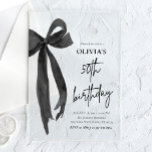 Elegant Watercolor Black Bow 50th Birthday Party Acrylic Invitations<br><div class="desc">Celebrate your fabulous 50th with our Elegant Watercolor Black Bow Birthday Party Invitation! This stylish design showcases a delicate black bow paired with soft watercolor details, creating a perfect mix of elegance and charm. Ideal for marking this special milestone, this invitation is fully customizable, ensuring your 50th birthday celebration is...</div>