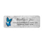 Elegant Watercolor Blue Butterfly Return Address Label