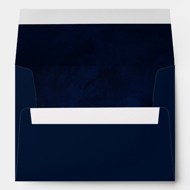 Elegant Watercolor Blue Envelope (Back (Bottom))
