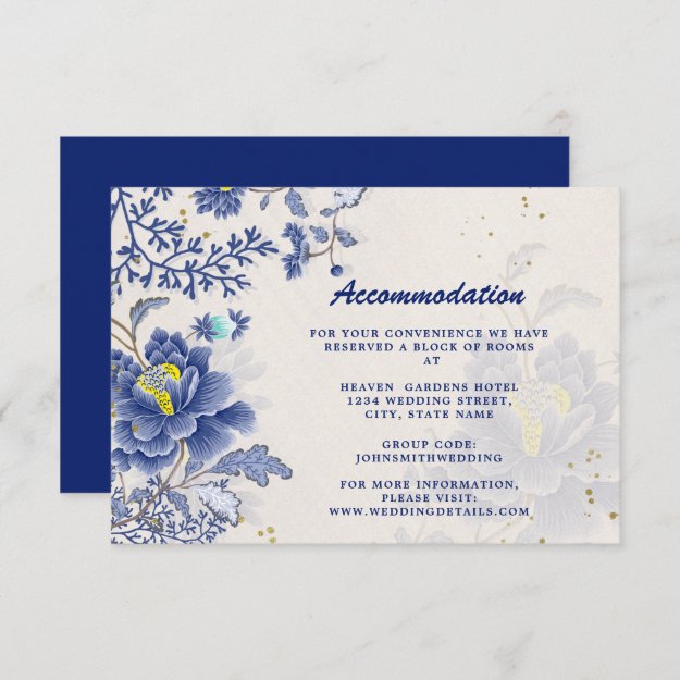 Elegant Watercolor Blue Floral Botanical Wedding