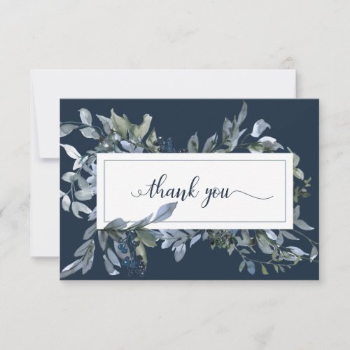 Elegant Watercolor Blue Floral Funeral Thank You