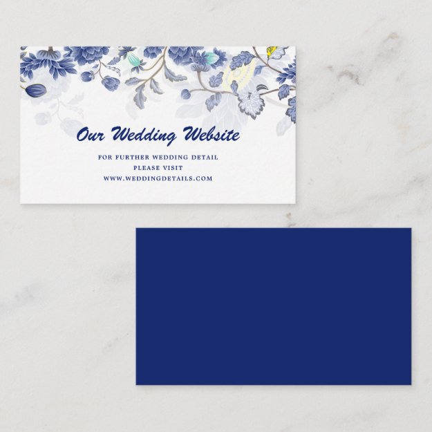 Elegant Watercolor Blue Floral Wedding Website Enc