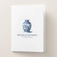 Elegant Watercolor Blue Ginger Jar Interior Design