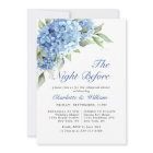 Elegant Watercolor Blue Hydrangea Rehearsal Dinner