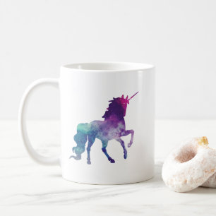 Elegant Watercolor Blue Purple Unicorn Modern Coffee Mug