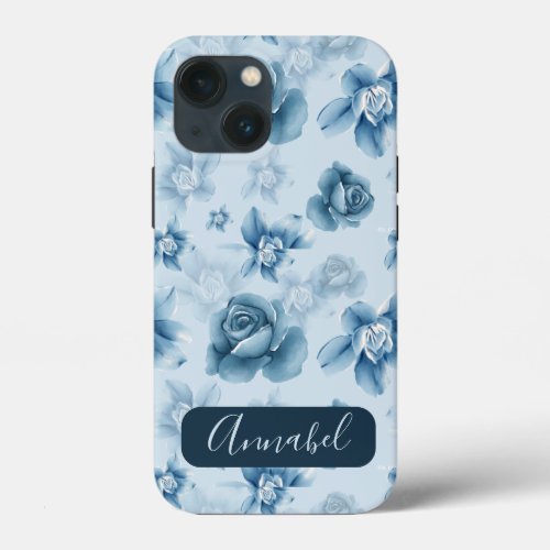 elegant watercolor blue roses  Case_Mate iPhone ca iPhone 13 Mini Case