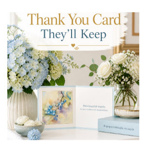 Elegant Watercolor Blueberry “Thank You” Card