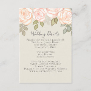 Elegant Watercolor Blush Floral Calligraphy Photo Enclosure Card