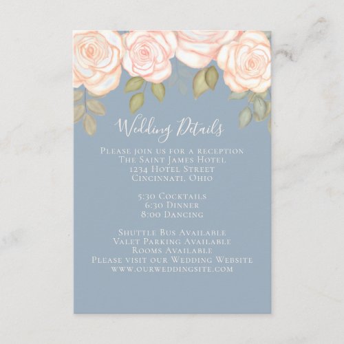 Elegant Watercolor Blush Floral Calligraphy Photo Enclosure Card
