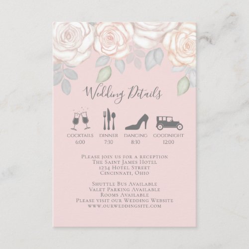 Elegant Watercolor Blush Floral Calligraphy Photo Enclosure Card