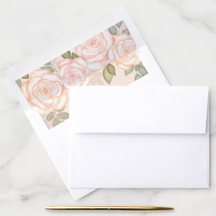 Elegant Watercolor Blush Floral Flowers Envelope Liner