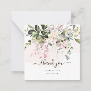 Elegant Watercolor Blush Pink Gum Eucalyptus Note Card