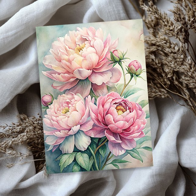 Elegant watercolor blush pink peonies bouquet tissue paper (Elegant watercolor blush pink peonies bouquet tissue paper)
