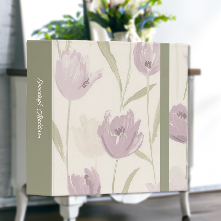Elegant Watercolor Bohemian Floral 3 Ring Binder