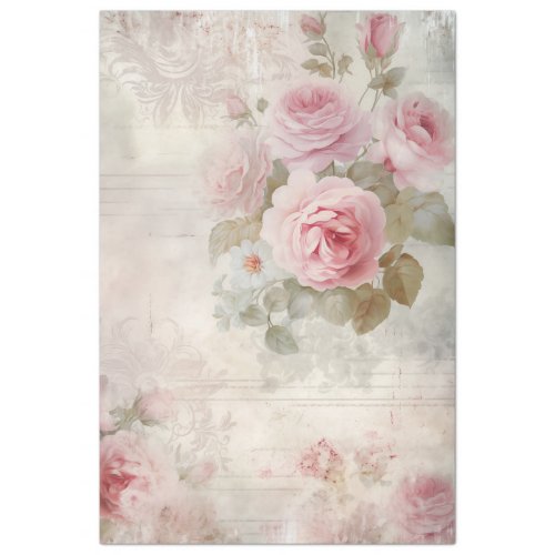 Elegant watercolor boho blush pink roses chic tissue paper