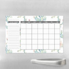 Elegant Watercolor Boho Cactus Monthly Calendar