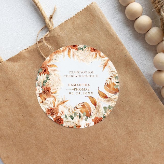 Elegant Watercolor Boho Wedding Sticker (Creator Uploaded)