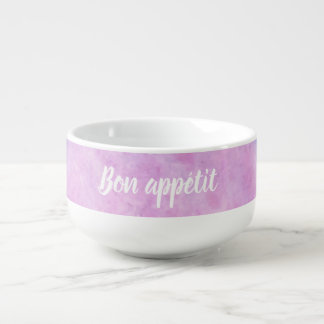 Elegant Watercolor Bon Appétit Soup Mug
