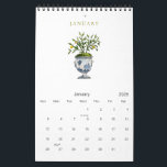 Elegant Watercolor Botanical 2025 Calendar<br><div class="desc">Elegant botanical 2025 Calander featuring a hand painted watercolor botanical painting for each month.</div>