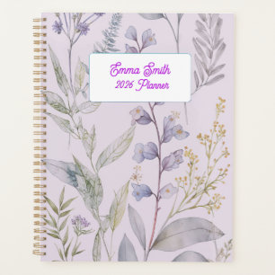 Elegant Watercolor Botanical Floral Pattern Planner