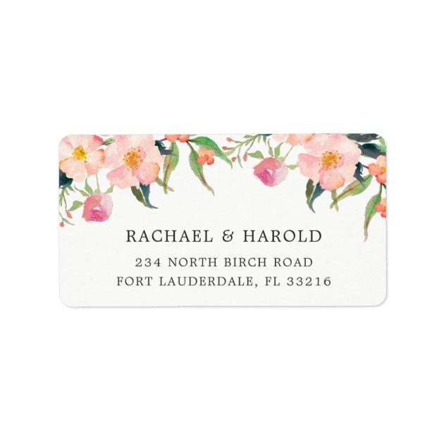 Elegant Watercolor Botanical Garden Floral Label