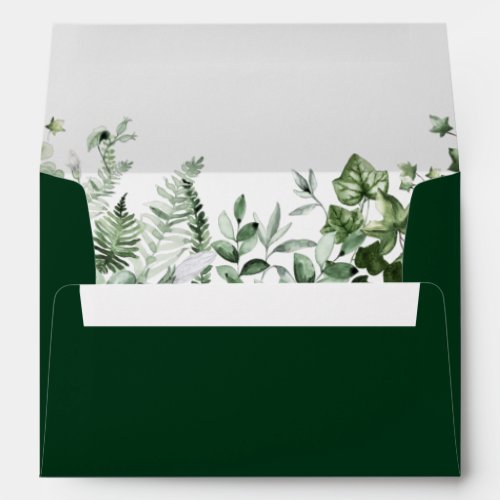 Elegant Watercolor Botanical Ivy Greenery Wedding Envelope