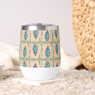 Elegant watercolor botanical leaves greenery thermal wine tumbler