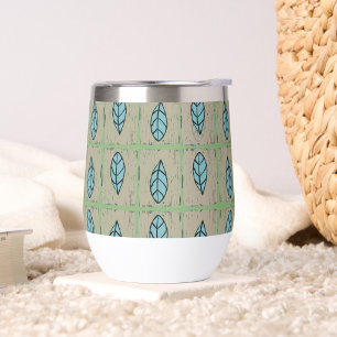 Elegant watercolor botanical leaves greenery thermal wine tumbler