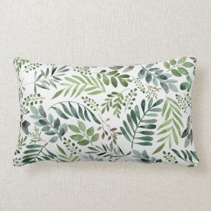 Elegant Watercolor Botanical Leaves Throw Pillow