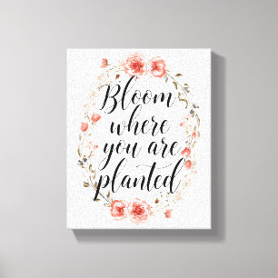 Elegant Watercolor Botanical Message Canvas Print