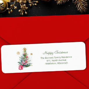 Elegant Watercolor Botanical Return Address Label