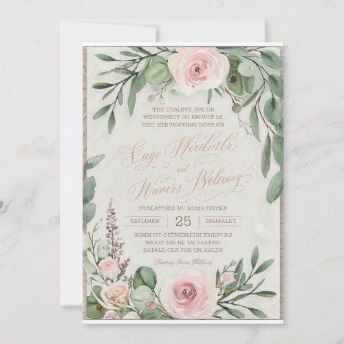 Elegant Watercolor Botanical Wedding Invitation  