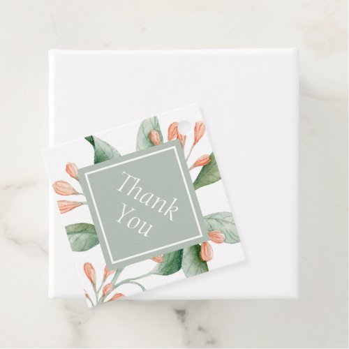 Elegant Watercolor Botanical Wedding Thank You Favor Tags